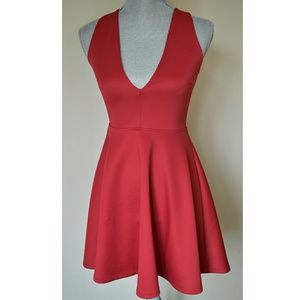 Forever 21 Red V-neck Dress